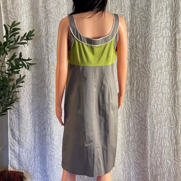 Boden Gray Green Color Block Sleeveless Sheath‎ Dress Mod Retro Office Size 10R - Picture 5 of 7